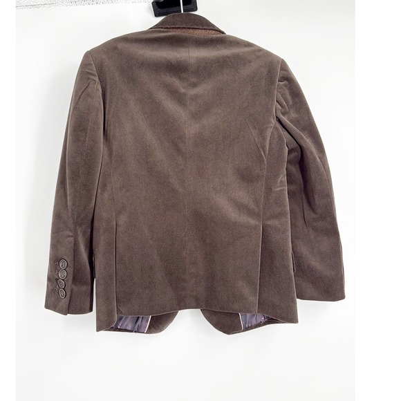 Elie Balleh Milano Italy Brown Velvet Kids Blazer Jacket Elegant size 5-6 - Picture 6 of 10